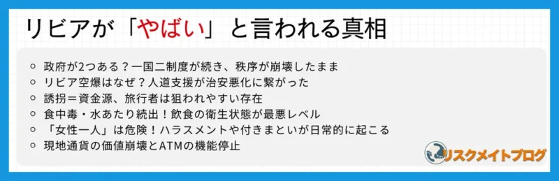 リビアがやばいと言われる真相について